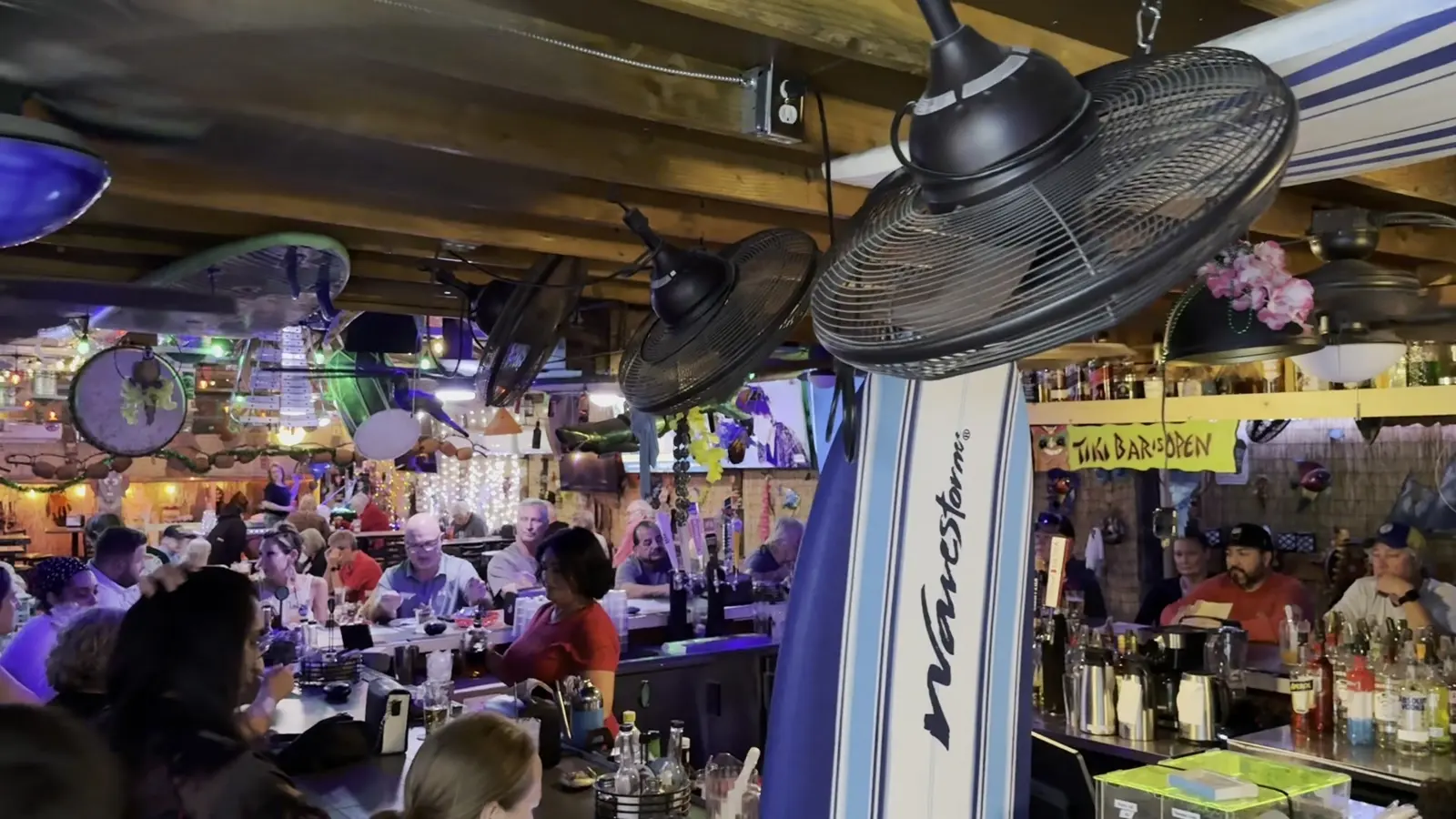 The busy tiki bar
