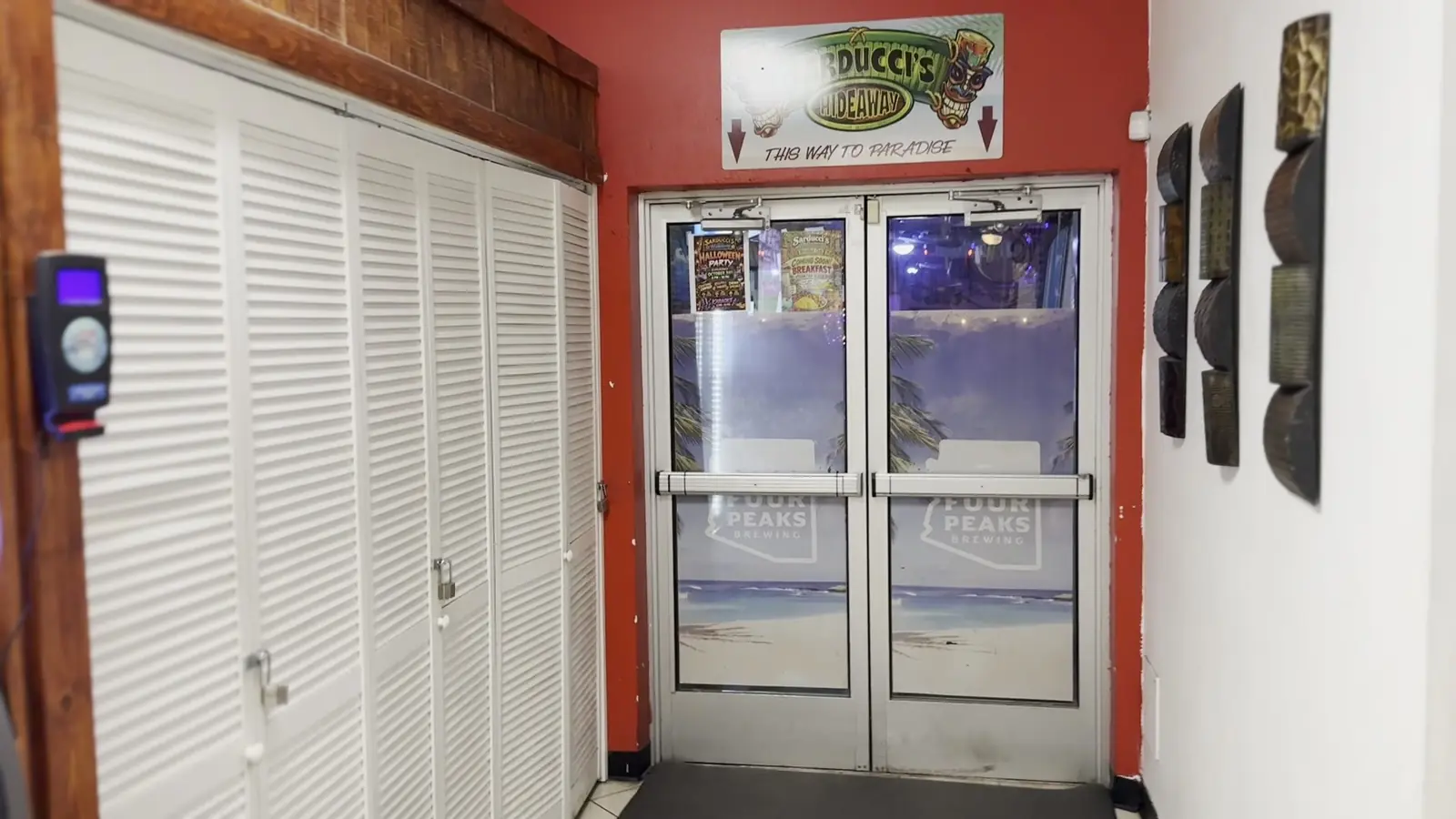 Double doors into the Hideaway